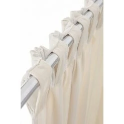 RIDEAUDISCOUNT Rideau Grande Hauteur Tamisant 135 X 280 Cm à Pattes Cachées Velours Lisse Uni Ecru - Ecru -Rideau et tringle Soldes 2024 17714240 3