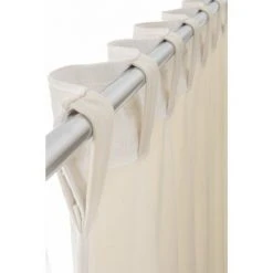 RIDEAUDISCOUNT Rideau Grande Hauteur Tamisant 135 X 280 Cm à Pattes Cachées Velours Lisse Uni Ecru - Ecru -Rideau et tringle Soldes 2024 17714240 4