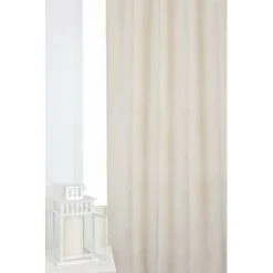 RIDEAUDISCOUNT Rideau Grande Hauteur Tamisant 135 X 280 Cm à Pattes Cachées Velours Lisse Uni Ecru - Ecru -Rideau et tringle Soldes 2024 17714240 5