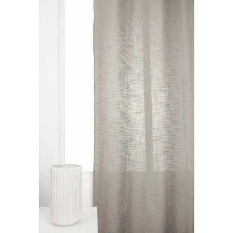 RIDEAUDISCOUNT Rideau Tamisant 140 X 280 Cm à Oeillets Grande Hauteur Effet Lin Tramé Uni Argile - Naturel 3 RIDEAUDISCOUNT Rideau Tamisant 140 X 280 Cm à Oeillets Grande Hauteur Effet Lin Tramé Uni Argile - Naturel – Image 3