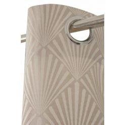 RIDEAUDISCOUNT Rideau Tamisant 140 X 260 Cm à Oeillets Jacquard Motif Ecailles Taupe - Naturel -Rideau et tringle Soldes 2024 17921279 4