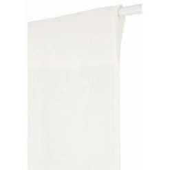 RIDEAUDISCOUNT Paire De Vitrages 45 X 90 Cm Passe Tringle Effet Coton Uni Ecru - Ecru