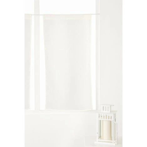 RIDEAUDISCOUNT Paire De Vitrages 45 X 90 Cm Passe Tringle Effet Coton Uni Ecru - Ecru 3 RIDEAUDISCOUNT Paire De Vitrages 45 X 90 Cm Passe Tringle Effet Coton Uni Ecru - Ecru – Image 3