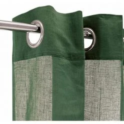 THEDECOFACTORY COTONNADE - <p>Voilage à œillets 100% Coton Vert Foncé 105x250 - Vert -Rideau et tringle Soldes 2024 18423120 3