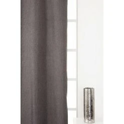 RIDEAUDISCOUNT Rideau Thermique 135 X 240 Cm à Oeillets Chiné Polaire Dos Uni Anthracite - Gris -Rideau et tringle Soldes 2024 19175816 4