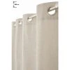 RIDEAUDISCOUNT Rideau Tamisant 140 X 280 Cm à Oeillets Grande Hauteur Effet Lin Tramé Uni Beige - Naturel