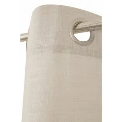 RIDEAUDISCOUNT Rideau Tamisant 140 X 280 Cm à Oeillets Grande Hauteur Effet Lin Tramé Uni Beige - Naturel -Rideau et tringle Soldes 2024 22784312 4