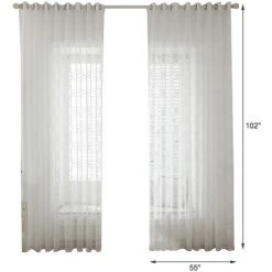 ASUPERMALL Blanc Sheer Rideau Avec Fenetre Voile Ring Top Pour Cuisine, Chambre A Coucher Et Salle De Sejour, 2 Panel, 140*260Cm -Rideau et tringle Soldes 2024 23392309 4
