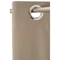 RIDEAUDISCOUNT Rideau Thermique 140 X 240 Cm à Oeillets Uni Taupe - Brun -Rideau et tringle Soldes 2024 23399258 4
