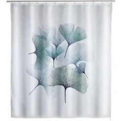 WENKO® Rideau De Douche Anti-moisissure Ginkgo - Polyester - 180 X 200 - Gris Clair
