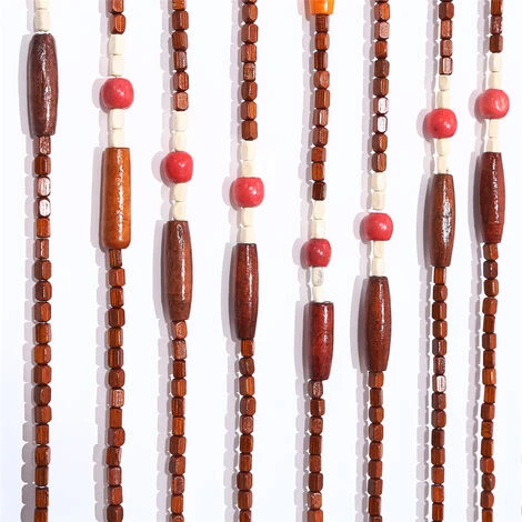 INSMA Rideau De Porte En Perles De Bois - 31 Lignes - 90x220cm 3 INSMA Rideau De Porte En Perles De Bois - 31 Lignes - 90x220cm – Image 3