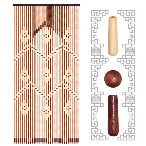 ZEBRAA Rideau De Porte En Bois - Séparation De Porche En Perle En Bois 90x220cm 31 Lignes 2 ZEBRAA Rideau De Porte En Bois - Séparation De Porche En Perle En Bois 90x220cm 31 Lignes – Image 2