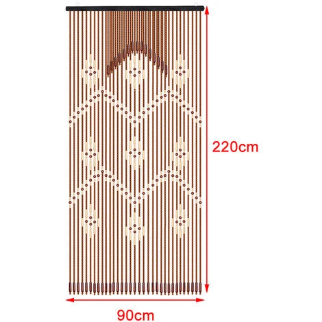 ZEBRAA Rideau De Porte En Bois - Séparation De Porche En Perle En Bois 90x220cm 31 Lignes 4 ZEBRAA Rideau De Porte En Bois - Séparation De Porche En Perle En Bois 90x220cm 31 Lignes – Image 4