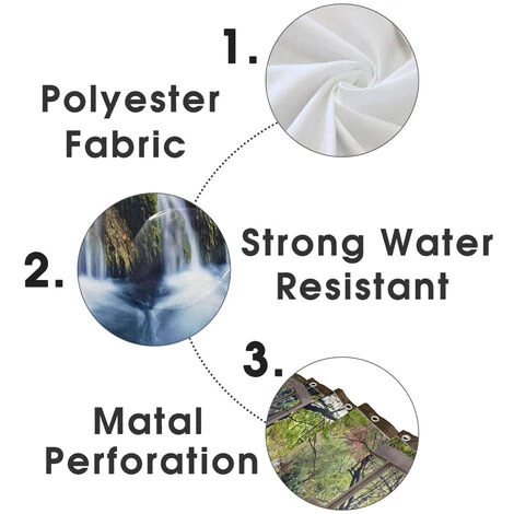 ZEBRAA Rideau De Douche Nature Paysage Imperméable 180x180 Cm 4 ZEBRAA Rideau De Douche Nature Paysage Imperméable 180x180 Cm – Image 4