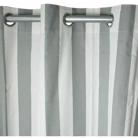 THEDECOFACTORY CÔTE OUEST - Rideau En Coton à Oeillets à Rayures Gris Et écru 150x250 - Gris 1 THEDECOFACTORY CÔTE OUEST - Rideau En Coton à Oeillets à Rayures Gris Et écru 150x250 - Gris