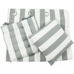 THEDECOFACTORY CÔTE OUEST - Rideau En Coton à Oeillets à Rayures Gris Et écru 150x250 - Gris 5 THEDECOFACTORY CÔTE OUEST - Rideau En Coton à Oeillets à Rayures Gris Et écru 150x250 - Gris -Rideau et tringle Soldes 2024 23982816 3