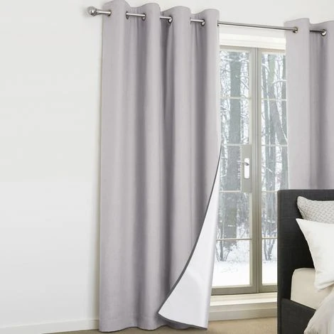 IDMARKET Lot De 2 Rideaux Thermiques Gris Clair 135X240 CM - Gris 1 IDMARKET Lot De 2 Rideaux Thermiques Gris Clair 135X240 CM - Gris