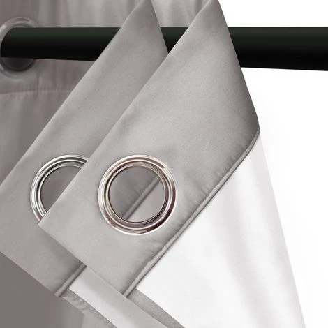 IDMARKET Lot De 2 Rideaux Thermiques Gris Clair 135X240 CM - Gris 3 IDMARKET Lot De 2 Rideaux Thermiques Gris Clair 135X240 CM - Gris – Image 3