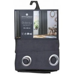 Atmosphera - Rideau Isolant Gris Foncé 140 X 260 Cm -Rideau et tringle Soldes 2024 24192660 3