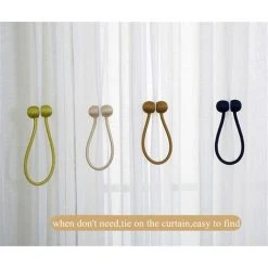 BEARSU Embrasses à Rideaux Embrasse Rideau Aimantée Tressage Magnétiques Rideaux Boucle (Beige) -Rideau et tringle Soldes 2024 25362259 5