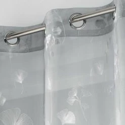 HOMEMAISON Voilage Imprimé Métallisé Gris/Argent 140 X 240 Cm - Gris/Argent -Rideau et tringle Soldes 2024 25516620 4