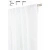 RIDEAUDISCOUNT Rideau Tamisant 135 X 300 Cm à Galon Fronceur Et Pattes Cachées Grande Hauteur Effet Lin Uni Blanc - Blanc