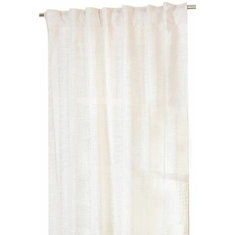 RIDEAUDISCOUNT Rideau Tamisant 135 X 300 Cm à Galon Fronceur Et Pattes Cachées Grande Hauteur Effet Lin Uni Ecru - Ecru 2 RIDEAUDISCOUNT Rideau Tamisant 135 X 300 Cm à Galon Fronceur Et Pattes Cachées Grande Hauteur Effet Lin Uni Ecru - Ecru – Image 2