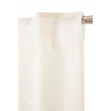RIDEAUDISCOUNT Rideau Tamisant 135 X 300 Cm à Galon Fronceur Et Pattes Cachées Grande Hauteur Effet Lin Uni Ecru - Ecru 4 RIDEAUDISCOUNT Rideau Tamisant 135 X 300 Cm à Galon Fronceur Et Pattes Cachées Grande Hauteur Effet Lin Uni Ecru - Ecru – Image 4