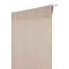 RIDEAUDISCOUNT Vitrage 45 X 150 Cm Passe Tringle Effet Lin Uni Taupe - Naturel