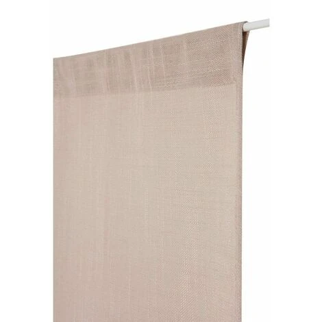 RIDEAUDISCOUNT Vitrage 45 X 150 Cm Passe Tringle Effet Lin Uni Taupe - Naturel 1 RIDEAUDISCOUNT Vitrage 45 X 150 Cm Passe Tringle Effet Lin Uni Taupe - Naturel