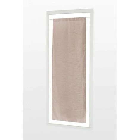 RIDEAUDISCOUNT Vitrage 45 X 150 Cm Passe Tringle Effet Lin Uni Taupe - Naturel 2 RIDEAUDISCOUNT Vitrage 45 X 150 Cm Passe Tringle Effet Lin Uni Taupe - Naturel – Image 2