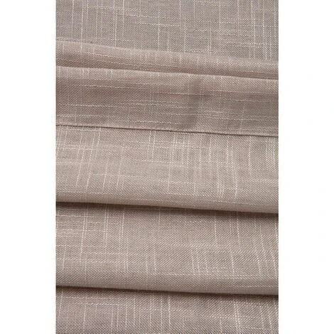 RIDEAUDISCOUNT Vitrage 45 X 150 Cm Passe Tringle Effet Lin Uni Taupe - Naturel 4 RIDEAUDISCOUNT Vitrage 45 X 150 Cm Passe Tringle Effet Lin Uni Taupe - Naturel – Image 4