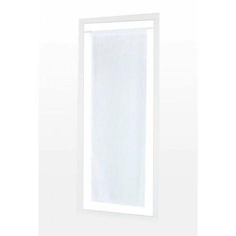 RIDEAUDISCOUNT Vitrage 60 X 150 Cm Passe Tringle Effet Lin Uni Blanc - Blanc 2 RIDEAUDISCOUNT Vitrage 60 X 150 Cm Passe Tringle Effet Lin Uni Blanc - Blanc – Image 2
