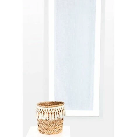RIDEAUDISCOUNT Vitrage 60 X 150 Cm Passe Tringle Effet Lin Uni Blanc - Blanc 3 RIDEAUDISCOUNT Vitrage 60 X 150 Cm Passe Tringle Effet Lin Uni Blanc - Blanc – Image 3