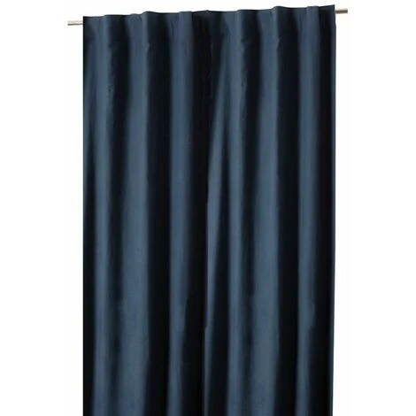 RIDEAUDISCOUNT Rideau Tamisant 140 X 290 Cm à Galon Fronceur Pattes Cachées Grande Hauteur Effet Coton Uni Bleu Marine - Bleu 2 RIDEAUDISCOUNT Rideau Tamisant 140 X 290 Cm à Galon Fronceur Pattes Cachées Grande Hauteur Effet Coton Uni Bleu Marine - Bleu – Image 2