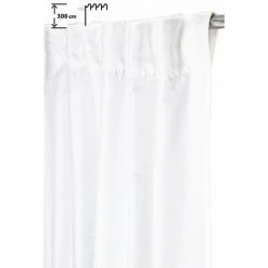 RIDEAUDISCOUNT Rideau Tamisant 140 X 300 Cm à Galon Fronceur Pattes Cachées Grande Hauteur Tramé Uni Blanc - Blanc