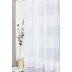 RIDEAUDISCOUNT Voilage 140 X 350 Cm à Oeillets Trés Grande Hauteur Rayures Horizontales Blanc - Blanc 6 RIDEAUDISCOUNT Voilage 140 X 350 Cm à Oeillets Trés Grande Hauteur Rayures Horizontales Blanc - Blanc -Rideau et tringle Soldes 2024 25960323 3