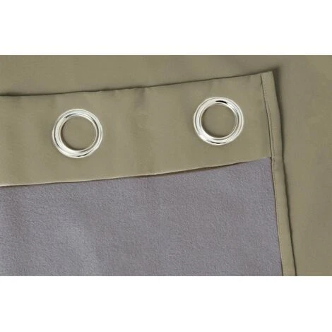 RIDEAUDISCOUNT Rideau Occultant Thermique Phonique 135 X 260 Cm à Oeillets Uni Taupe - Brun 5 RIDEAUDISCOUNT Rideau Occultant Thermique Phonique 135 X 260 Cm à Oeillets Uni Taupe - Brun – Image 5