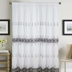 BEST INTERIOR Macramé Voilage Grande Largeur Basile Noir 300x240cm - Noir