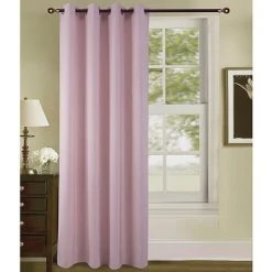 BEST INTERIOR Rideau Obscurcissant Uni Effet Sable Rose Parme 140x260cm - Rose Parme