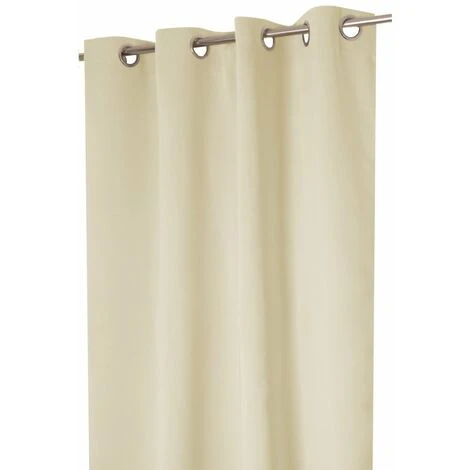 RIDEAUDISCOUNT Rideau Occultant Thermique Phonique 135 X 260 Cm à Oeillets Uni Ecru - Ecru 2 RIDEAUDISCOUNT Rideau Occultant Thermique Phonique 135 X 260 Cm à Oeillets Uni Ecru - Ecru – Image 2