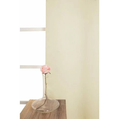 RIDEAUDISCOUNT Rideau Occultant Thermique Phonique 135 X 260 Cm à Oeillets Uni Ecru - Ecru 3 RIDEAUDISCOUNT Rideau Occultant Thermique Phonique 135 X 260 Cm à Oeillets Uni Ecru - Ecru – Image 3
