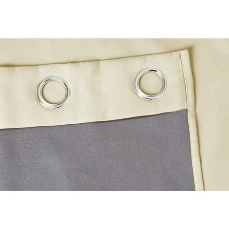 RIDEAUDISCOUNT Rideau Occultant Thermique Phonique 135 X 260 Cm à Oeillets Uni Ecru - Ecru 5 RIDEAUDISCOUNT Rideau Occultant Thermique Phonique 135 X 260 Cm à Oeillets Uni Ecru - Ecru – Image 5