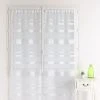 HOMEMAISON Paire De Vitrage En étamine à Rayures Blanc 70 X 210 Cm - Blanc