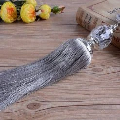 BETTERLIFE 1 Paire De Cravate De Rideau En Cristal Gland Cravate De Rideau En Corde / Pompon Fenêtre Coton Corde Cravate Boule (blanc) -Rideau et tringle Soldes 2024 27025476 4