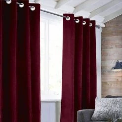 THEDECOFACTORY SUEDEN - <p>Rideau En Suédine Rouge Bourgogne 140x250 - Rouge Bourgogne