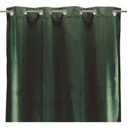 THEDECOFACTORY VELOURS - <p>Rideau Toucher Velours Vert Foncé 140x250 - Vert Foncé -Rideau et tringle Soldes 2024 27069203 3
