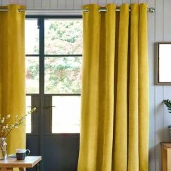 THEDECOFACTORY VELOURS - <p>Rideau Toucher Velours Jaune 140x250 - Jaune