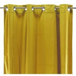 THEDECOFACTORY VELOURS - <p>Rideau Toucher Velours Jaune 140x250 - Jaune -Rideau et tringle Soldes 2024 27069208 3