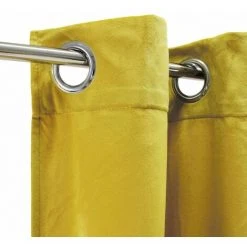 THEDECOFACTORY VELOURS - <p>Rideau Toucher Velours Jaune 140x250 - Jaune -Rideau et tringle Soldes 2024 27069208 4